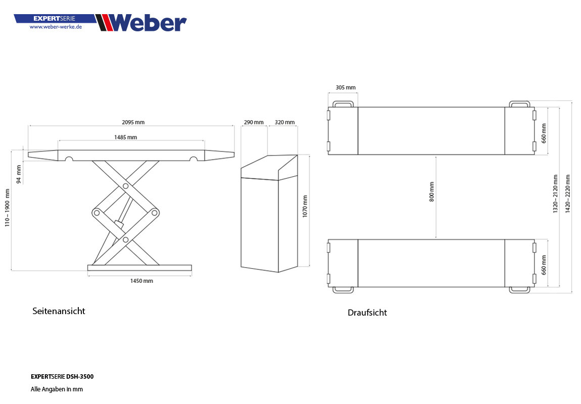 Doppel Scherenhebeb Hne Weber Expert Serie Dsh Weber Werke De