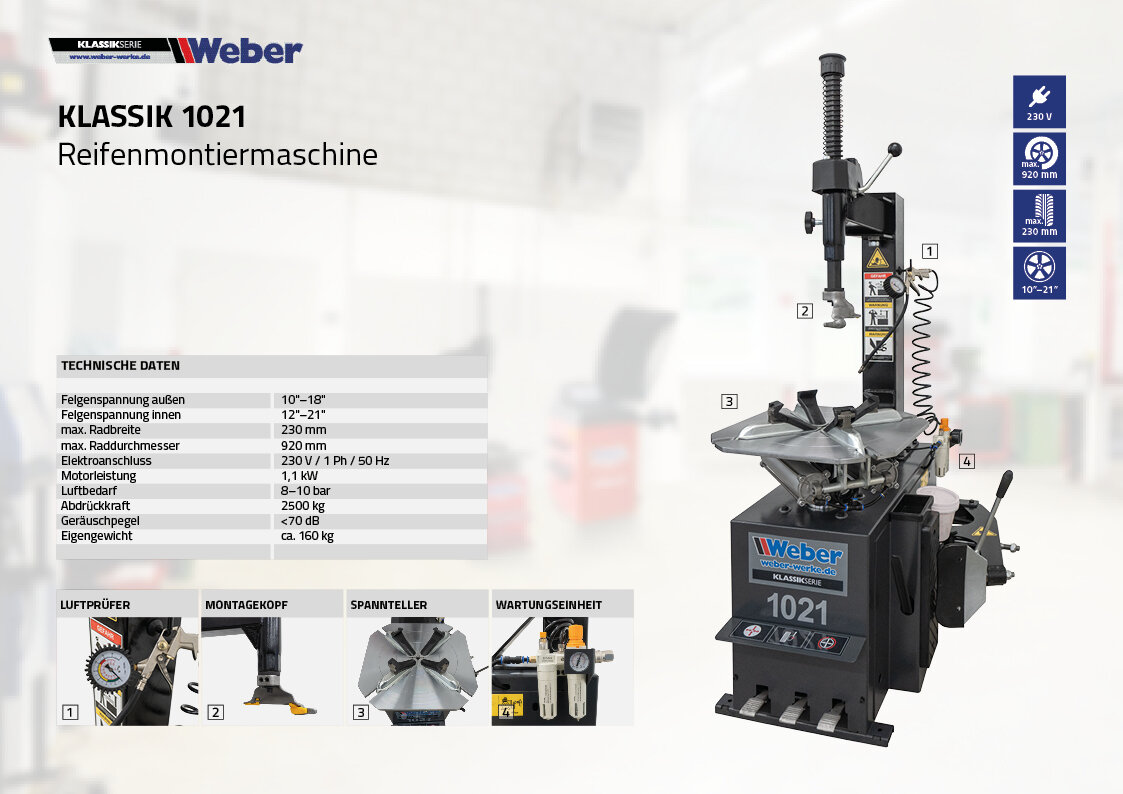 Pkw Reifenmontiermaschine Weber Klassik Serie Weber Werke De