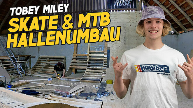 Tobey Mileys Hallen Umbau - Tobey Miley baut seine Indoor Skate- und MTB Halle um