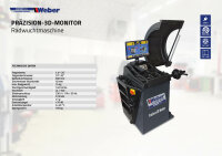 PKW Radwuchtmaschine Weber Expert Serie Präzision-3D-Monitor