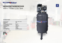75 Jahre Aktion Werkstattkompressor 400 V / 10 bar / 270 l Tank