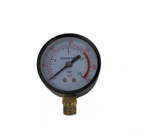 Manometer 1/4" bis 16 bar Anschluss unten für Weber Kompressoren