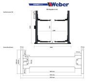 2 Säulen Hebebühne Weber Expert Serie Autolift 4.0G mit Grundrahmen