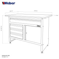 Werkbank mit 120 x 60 cm Holzarbeitsplatte