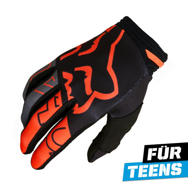 FOX 180 SKEW Handschuhe Teens schwarz/orange