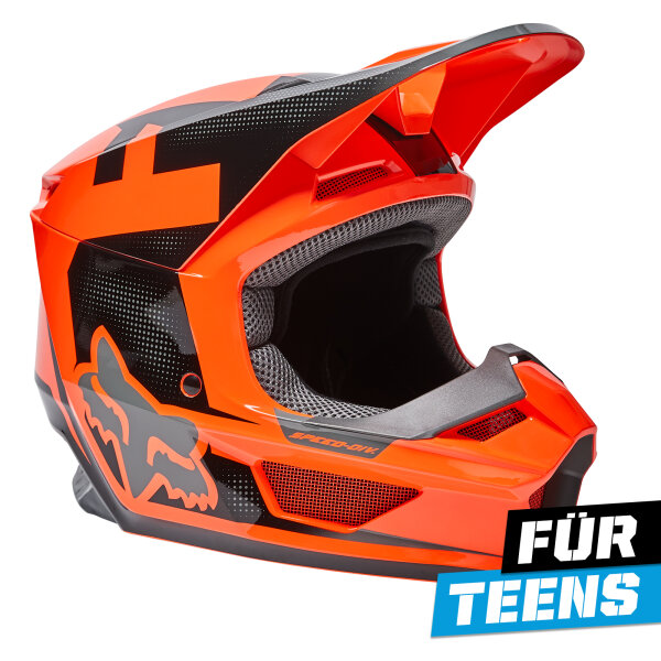 FOX V1 DIER Helm Teens orange