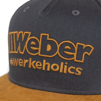 Weber #Werkeholics Snapback Cap dunkelgrau / camel 58