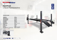 Mobile 4 Säulen Parkhebebühne Weber Profi Serie Autolift 3.6 inkl. Öl