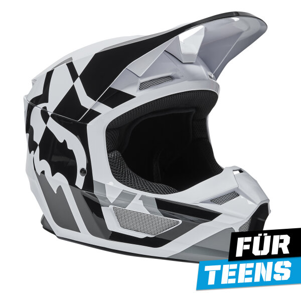 FOX V1 LUX Helm Teens schwarz/weiß