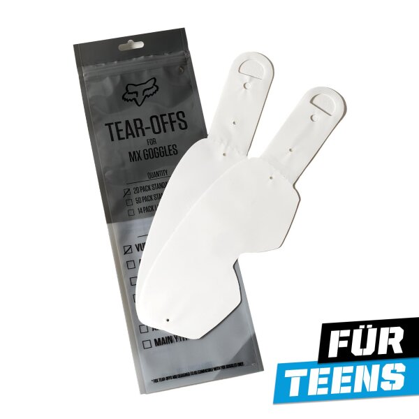 FOX Airspace/Main VLS Abreissfolien Teens 20 Stück