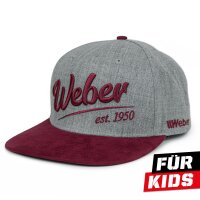 Weber #Werkeholics Snapback Cap Kids grau/dunkelrot
