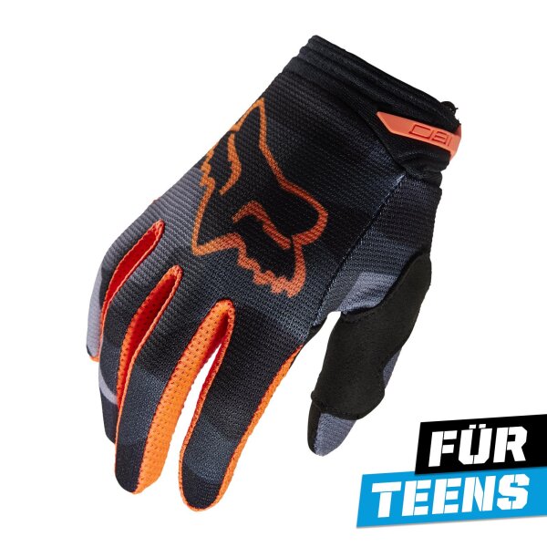 FOX 180 BNKR Handschuhe Teens schwarz/orange