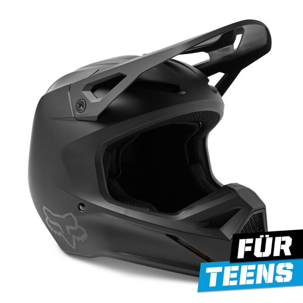 FOX V1 Matte Helm Teens schwarz