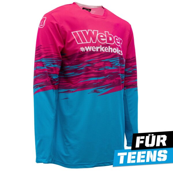 Weber #Werkeholics Flowmotion Jersey türkis/pink Kids 164