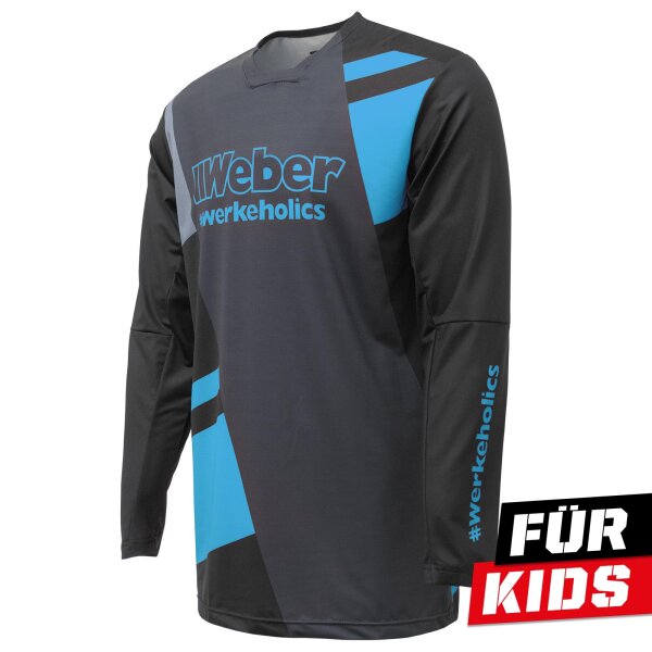 Weber #Werkeholics Performance Jersey türkis/schwarz Kids