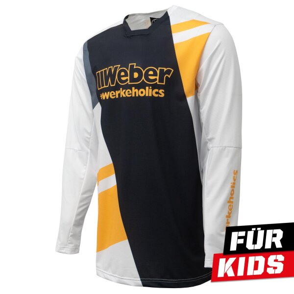 Weber #Werkeholics Performance Jersey orange/weiß Kids 122/128