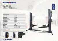 B-WARE 2 Säulen Hebebühne Weber Expert Serie Autolift 6.0