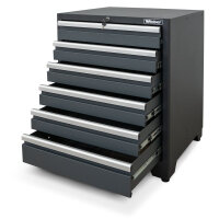 Professioneller Werkzeugschrank Serie 610 mit 6 Schubladen grau