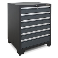 Professioneller Werkzeugschrank Serie 610 mit 6 Schubladen grau