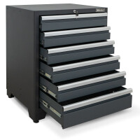 Professioneller Werkzeugschrank Serie 610 mit 6 Schubladen grau