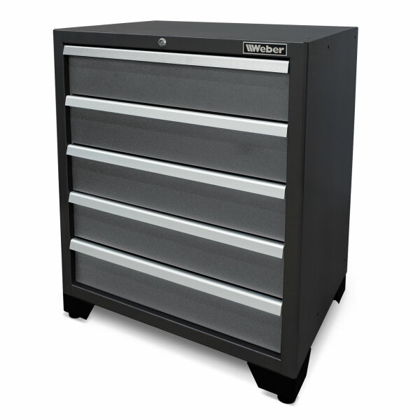 Professioneller Werkzeugschrank Serie 610 mit 5 Schubladen grau