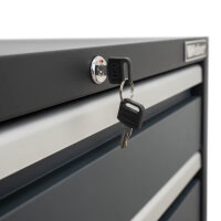 Professioneller Werkzeugschrank Serie 610 mit 5 Schubladen grau