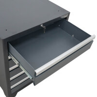 Professioneller Werkzeugschrank Serie 610 mit 5 Schubladen grau