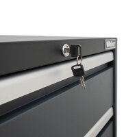 Professioneller Werkzeugschrank Serie 610 mit 4 Schubladen grau