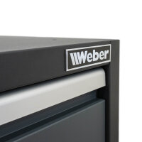 Professioneller Werkzeugschrank Serie 610 mit 4 Schubladen grau