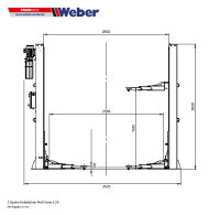 B-WARE 2 Säulen Hebebühne Weber Profi Serie 4.2A inkl. Anker und Öl
