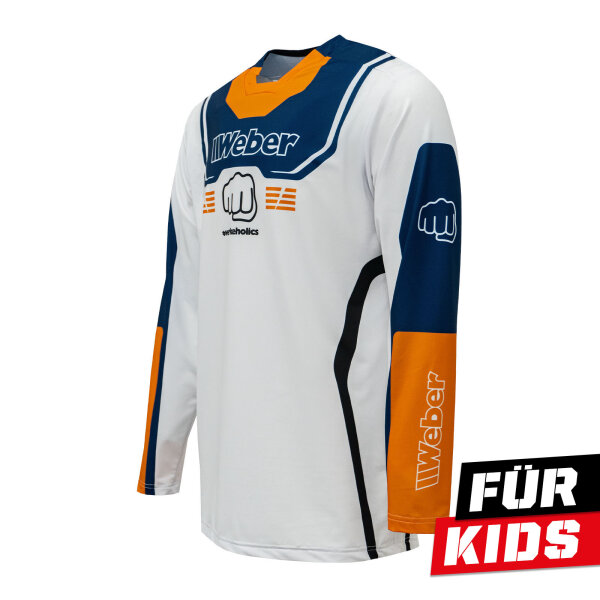 Weber #Werkeholics Impact Jersey weiß/blau/orange Kids 146/152