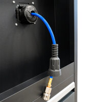 Professioneller Werkzeugschrank Serie 610 mit Kabel- und Druckluft-Schlauchaufroller sowie 2 Schubladen