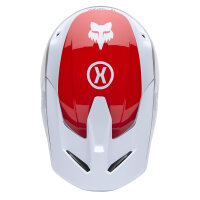FOX V1 FLOW Helm weiß/rot M