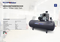 B-WARE Werkstattkompressor 400 V / 10 bar / 500 l Tank