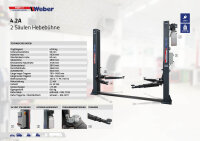 2 Säulen Hebebühne Weber Profi Serie 4.2A inkl. Anker und Öl
