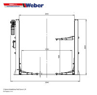 2 Säulen Hebebühne Weber Profi Serie 4.2A inkl. Anker und Öl