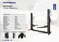 B-WARE 2 Säulen Hebebühne Weber Expert Serie Autolift 4.0G mit Grundrahmen