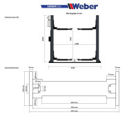 B-WARE 2 Säulen Hebebühne Weber Expert Serie Autolift 4.0G mit Grundrahmen