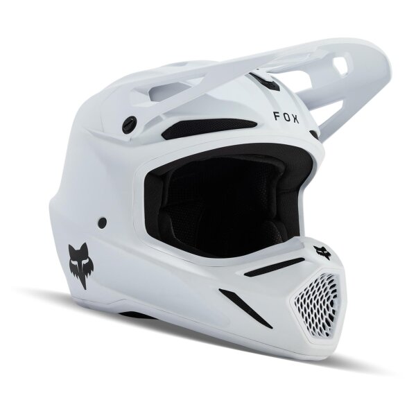 FOX V3 RS Solid Helm matt weiß