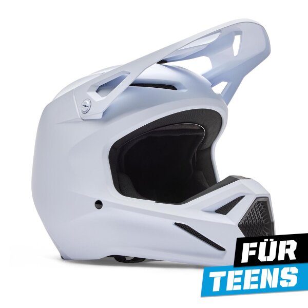 FOX V1 Matte Helm Teens weiß
