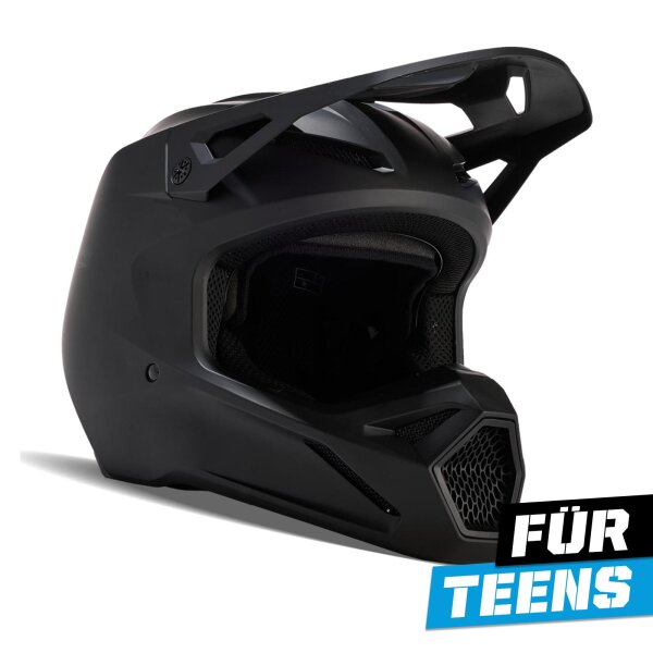 FOX V1 Matte Helm Teens schwarz