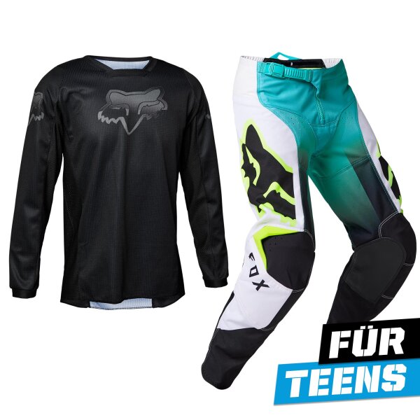 FOX 180 Blackout + Leed Combo Teens schwarz/blau/weiß