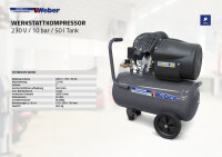 75 Jahre Aktion PKW Reifenmontiermaschine 1021 und Radwuchtmaschine "ECO" inkl. Werkstattkompressor 230 V / 10 bar / 50 l Tank