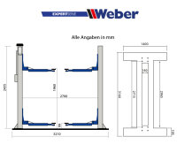 2 Säulen "Spindel" Hebebühne Weber Expert Serie C-2.32A