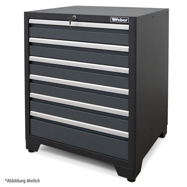 B-WARE Professioneller Werkzeugschrank Serie 610 mit 6 Schubladen grau