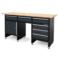 Werkbank mit 6 Schubladen, Schließfach und 171 x 60...