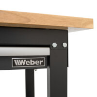 Höhenverstellbare Werkbank mit Schublade und 152 x 60 cm Holzarbeitsplatte