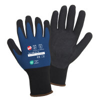 Nitril Sandy Feinstrickhandschuhe schwarz/blau