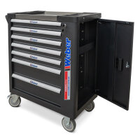 PKW Reifenmontiermaschine STM-122 und Radwuchtmaschine Präzision-XL 3D inkl. Hilfsmontagearm rechts und Werkstattwagen 230-teilig GRATIS