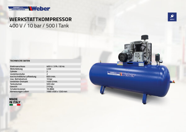 Walter Werkstatt-Kompressor 24 L inkl. Druckluft Zubehör Set 13tlg